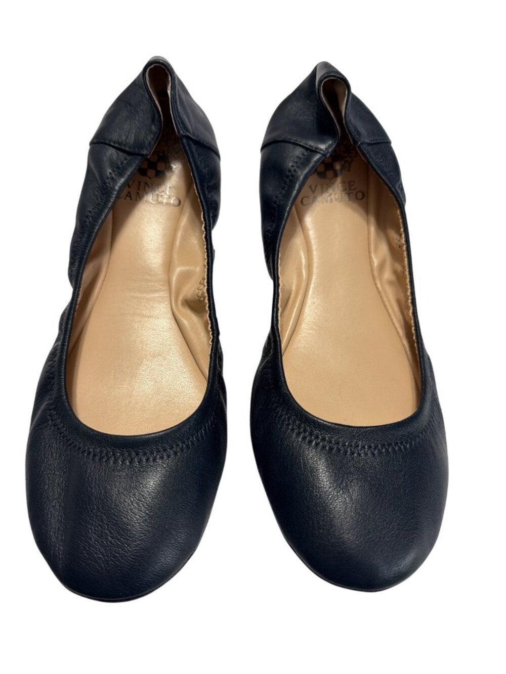 Vince Camuto Ellen Blue Leather Ballet Flats